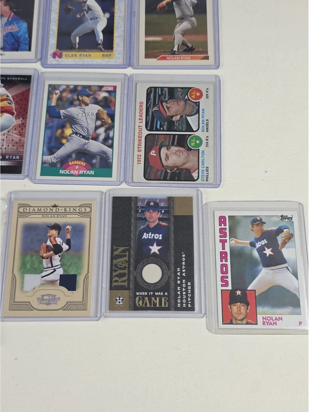 Huge Nolan Ryan Lot W/2008 Donruss Threads Diamond Kings Game-Worn Patch #/50 SP